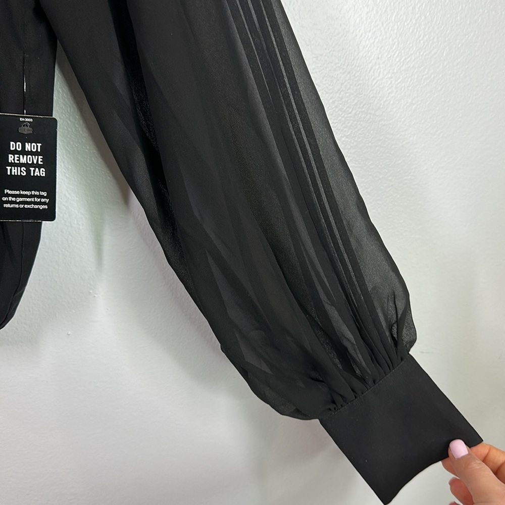Express Black Long Sleeve Surplice Bodysuit - Picture 4 of 7